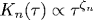 K_n(\tau)\propto \tau^{\zeta_n}