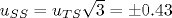 
u_{SS}=
u_{TS}\sqrt{3}=\pm0.43