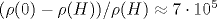 (\rho(0)-\rho(H))/\rho(H)\approx 7\cdot 10^5
