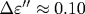 \Delta\varepsilon''\approx 0.10
