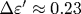 \Delta\varepsilon'\approx 0.23