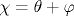 \chi =\theta +\varphi 