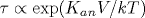 \tau \propto \exp (K_{an}V/kT)